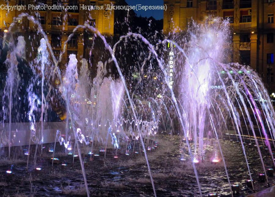Fountain, Water, Ice, Outdoors