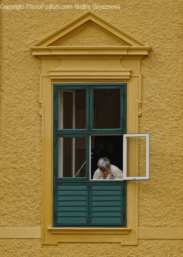 Window, Brick, Curtain, Home Decor, Shutter