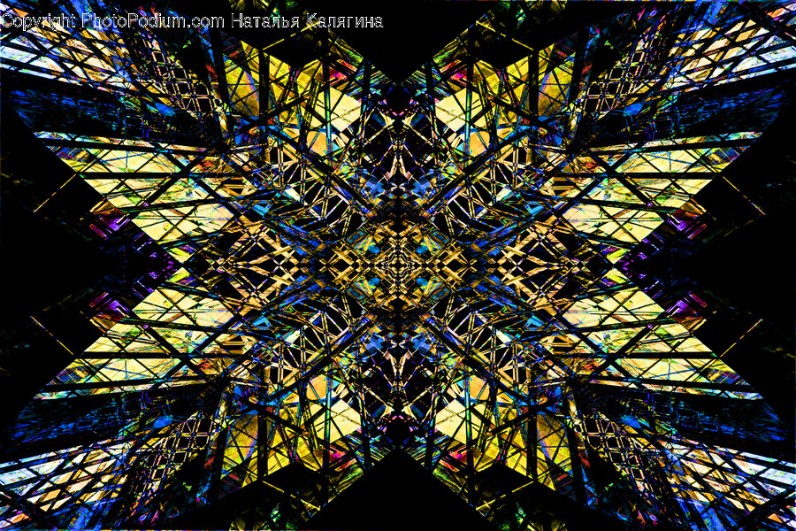 Fractal, Ornament, Art, Stained Glass, Lighting