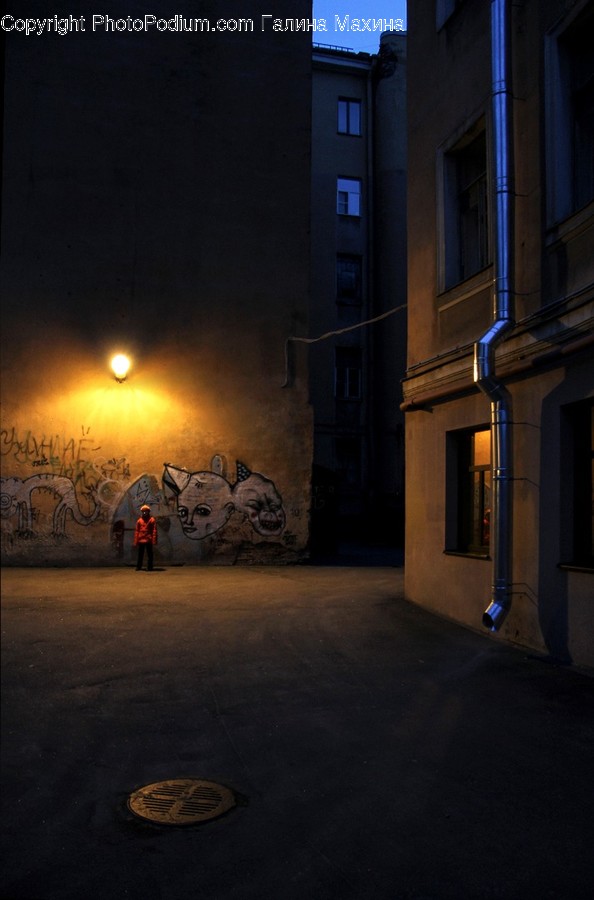Graffiti, Building, Alley, Alleyway, City