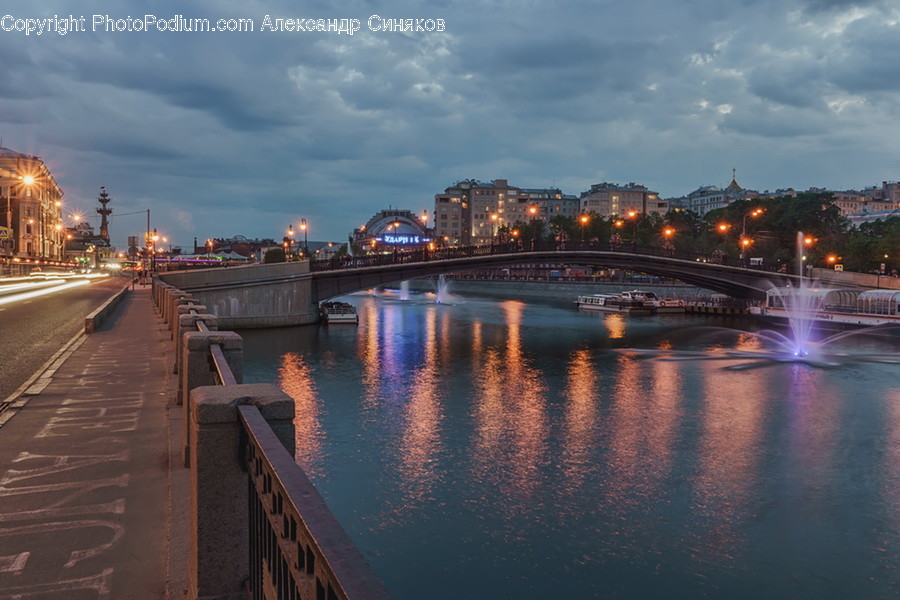Bridge, Building, City, Town, Urban