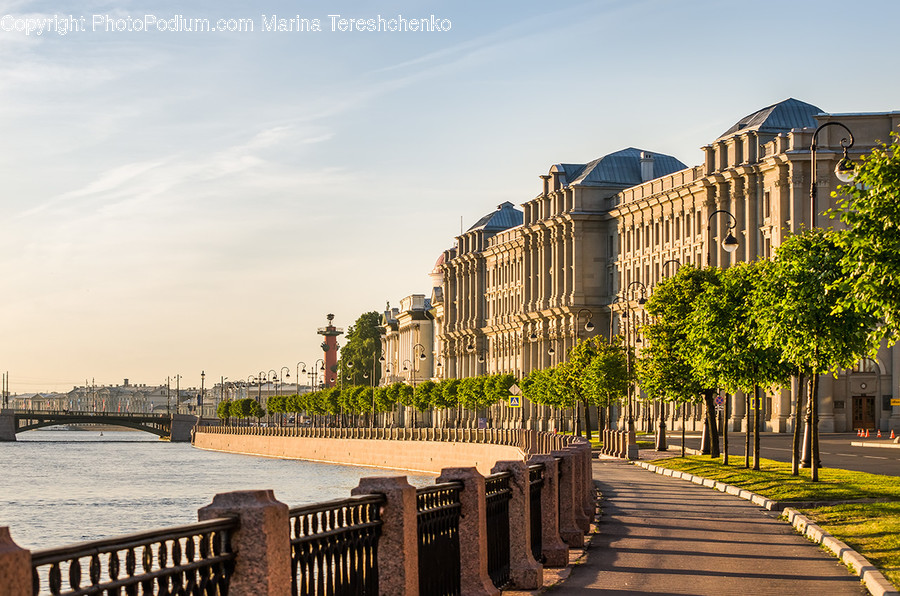 Fence, Boardwalk, Bridge, Building, Path