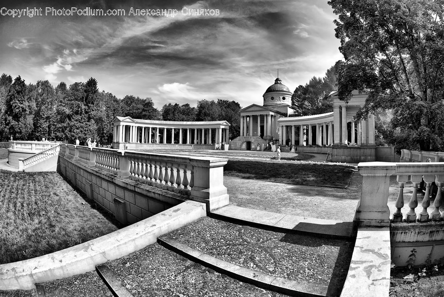 Architecture, Building, Dome, Bench, Park