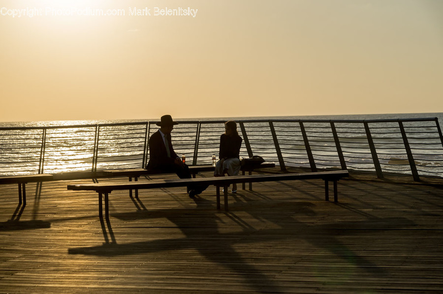 Bench, Boardwalk, Bridge, Building, Dock