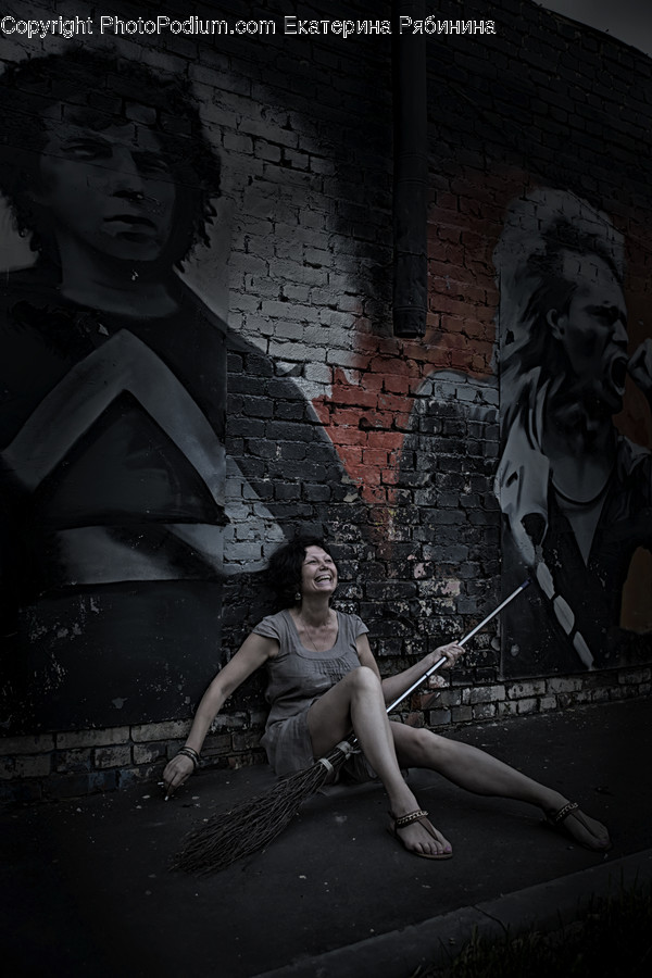 Human, People, Person, Graffiti, Brick