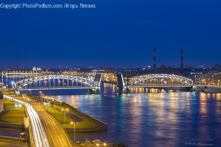 Bridge, Building, City, Town, Urban