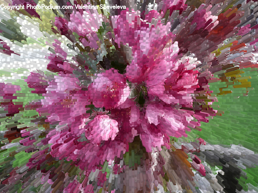 Blossom, Flora, Flower, Plant, Paper, Art, Mosaic