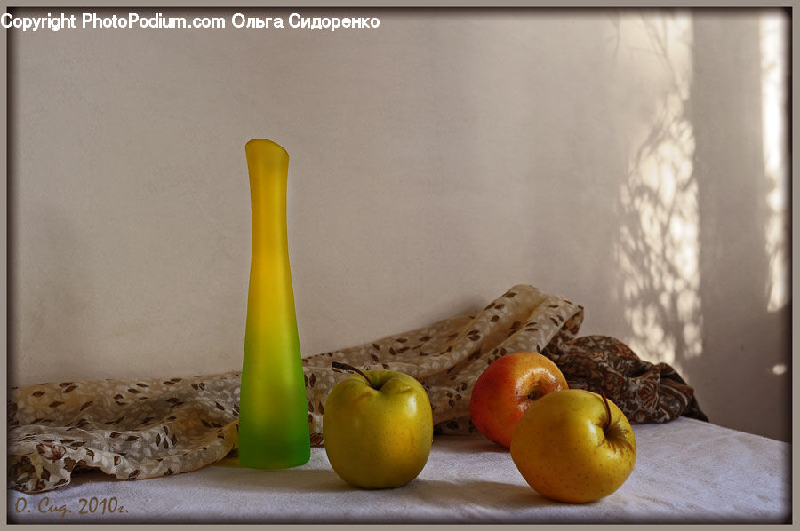 Apple, Fruit, Citrus Fruit, Lemon, Jar, Porcelain, Vase