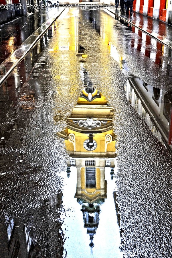 Puddle, Water, Dock, Pier, Canal