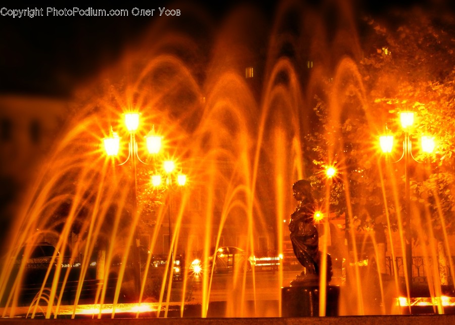 Fireworks, Night, Outdoors, Tunnel, Lighting