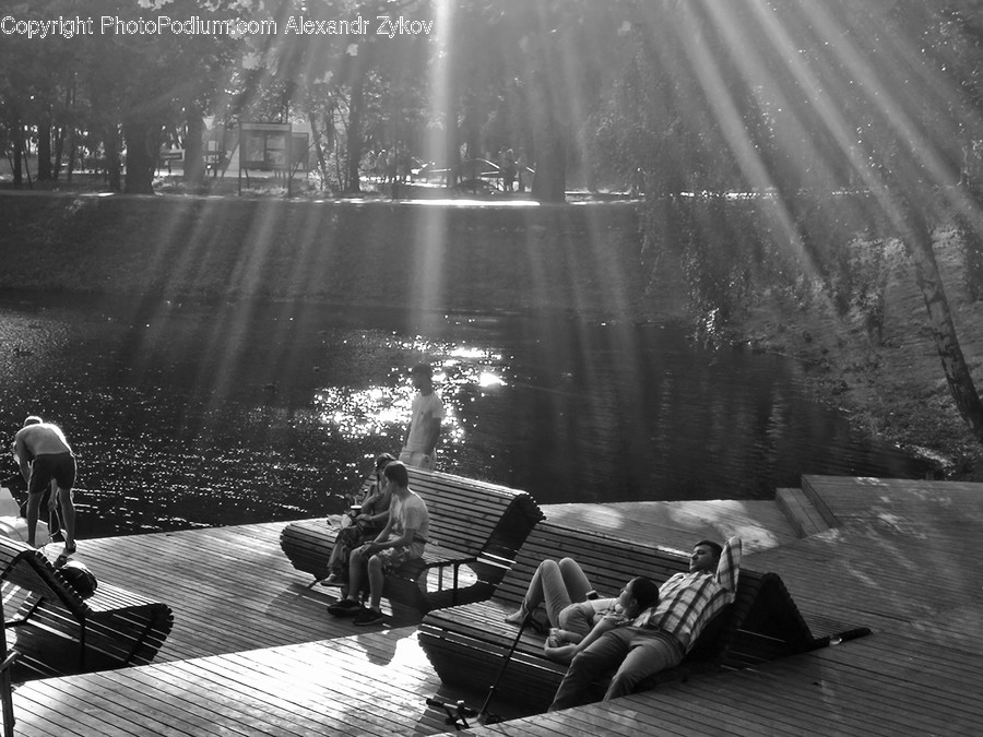 Bench, Chair, Furniture, Lighting, Building