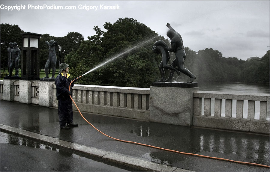 People, Person, Fountain, Water, Human, Bridge, Art