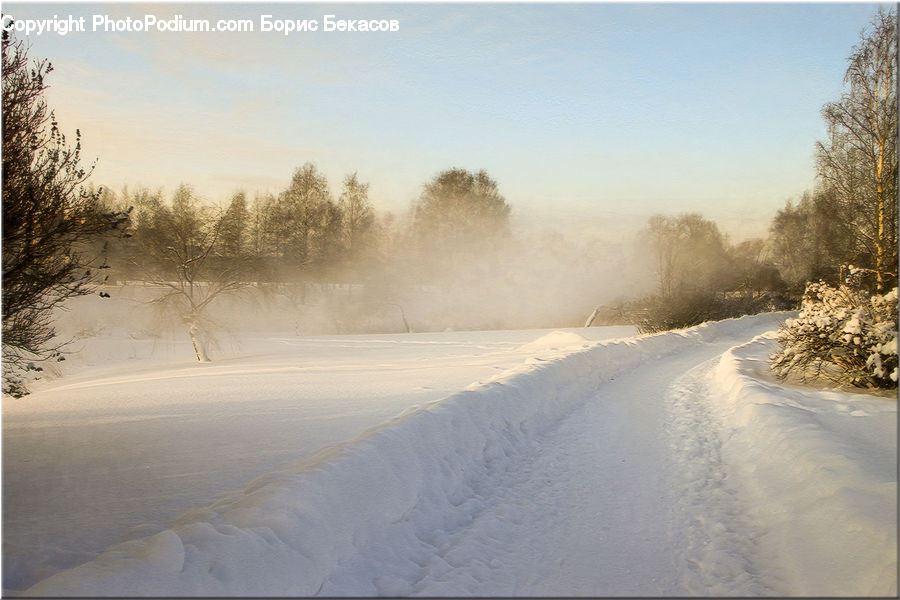 Ice, Outdoors, Snow, Blizzard, Weather, Winter, Dirt Road