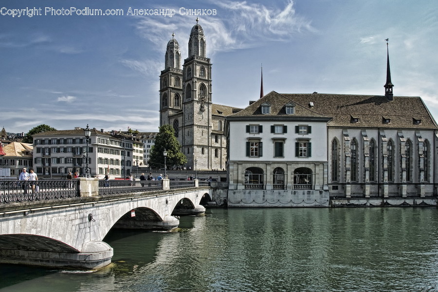 Bridge, Building, City, Town, Urban