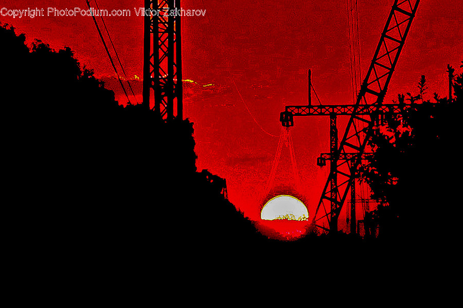 Hole, Constriction Crane, Dawn, Dusk, Nature
