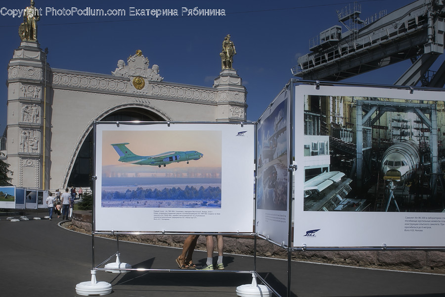 Aircraft, Airplane, Transportation, Billboard, Train