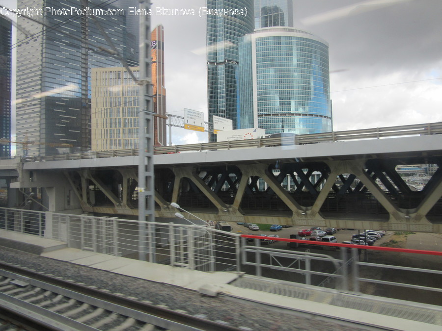 Freeway, Overpass, Road, Building, Housing