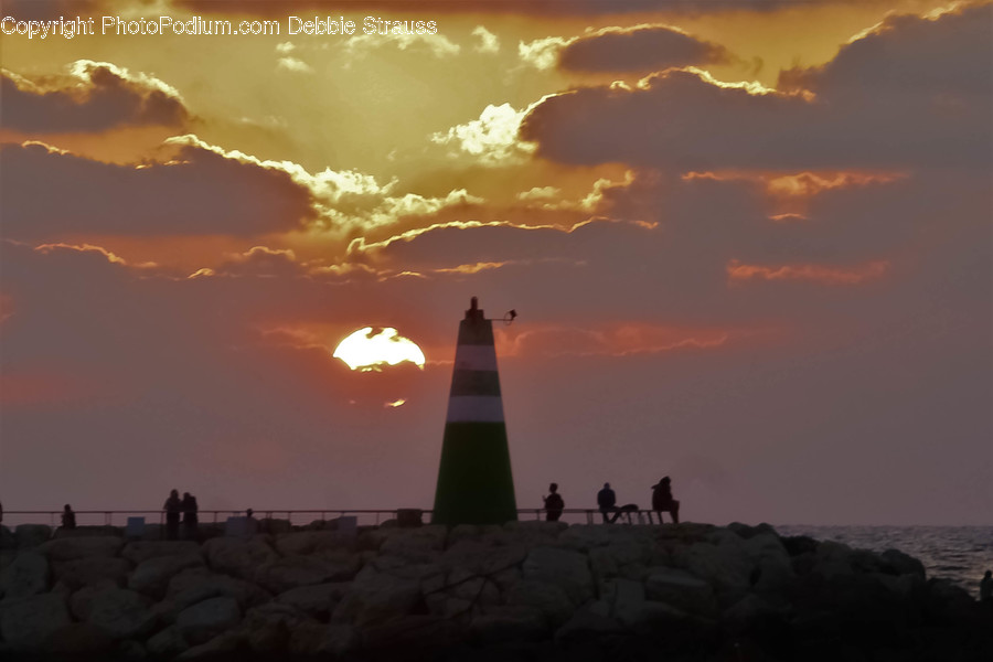 Beacon, Sunlight, Coast, Nature, Ocean