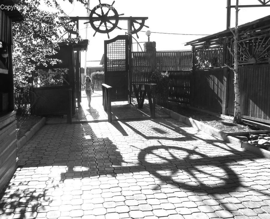 Bench, Alley, Alleyway, Building, City