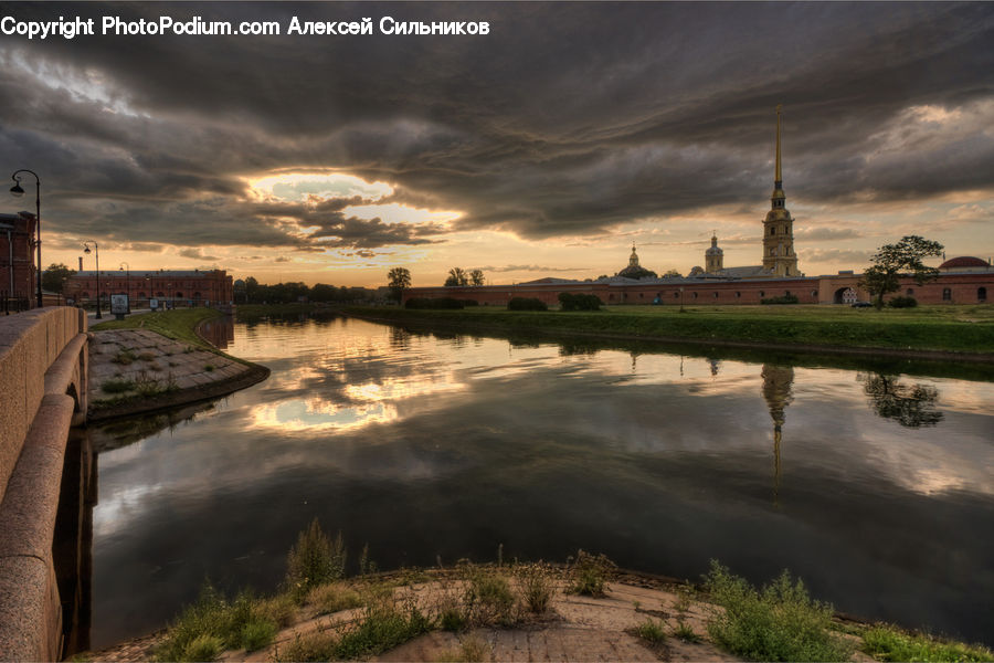 Dam, River, Water, Boardwalk, Deck, Path, Sidewalk