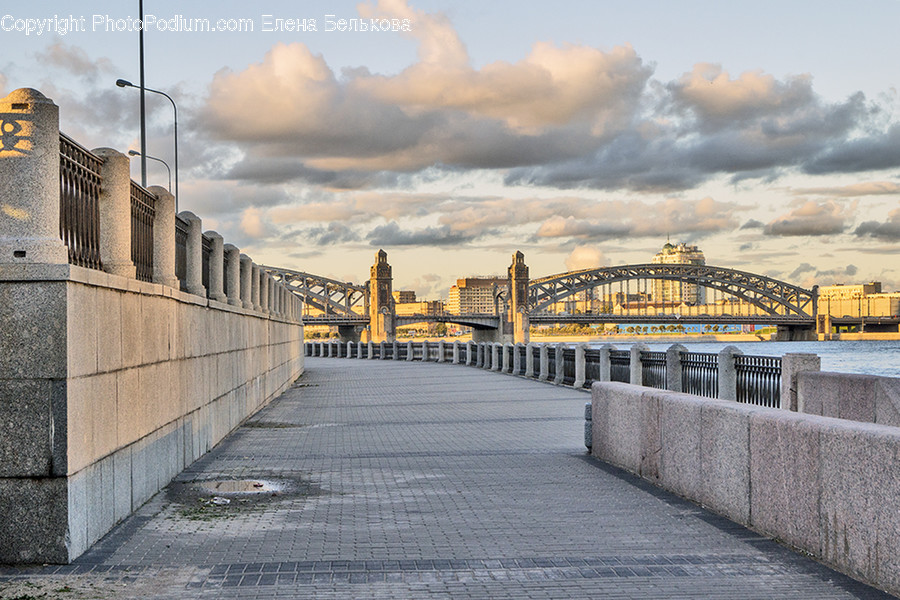 Boardwalk, Bridge, Building, Path, Pavement