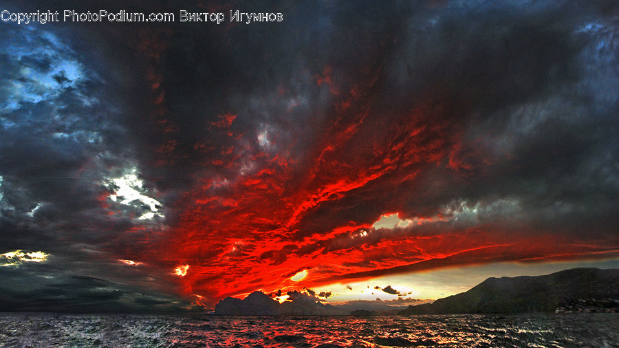Eruption, Nature, Dawn, Dusk, Outdoors