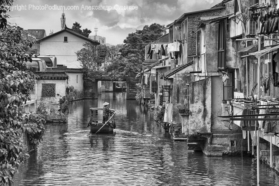 Canal, Outdoors, Water, Building, City