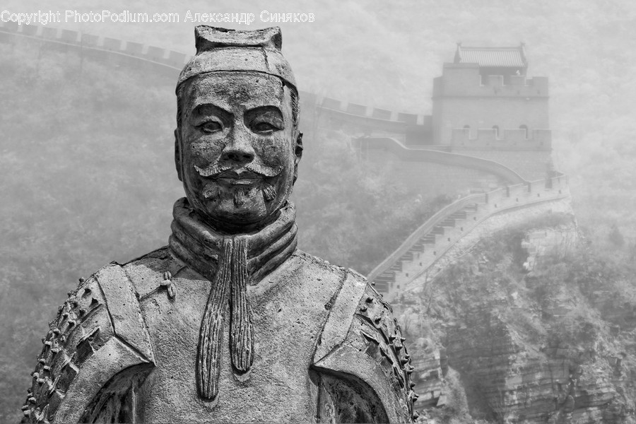 Art, Sculpture, Head, Blizzard, Nature