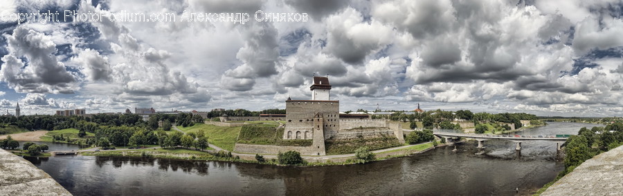 Architecture, Building, Castle, Bridge, Landscape