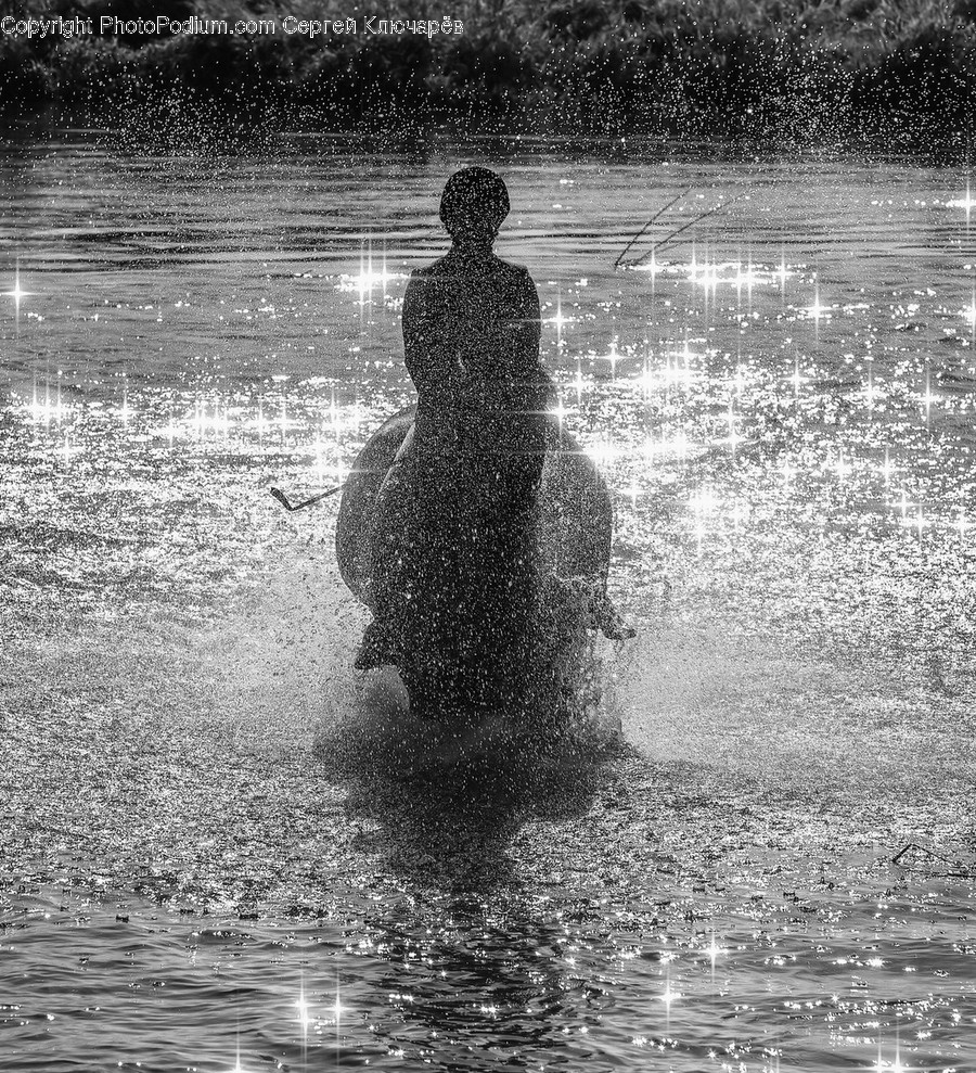 Silhouette, Water, Outdoors, Ripple, Nature