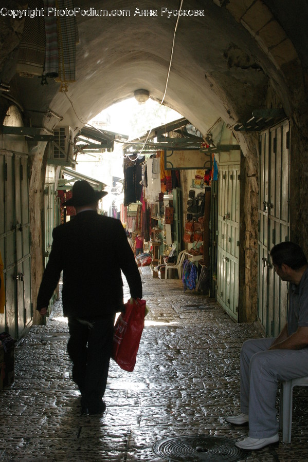 Human, People, Person, Back, Cobblestone