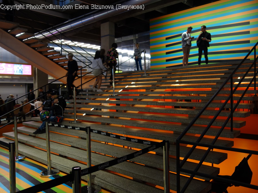 Airport Terminal, Terminal, Railing, Banister, Handrail