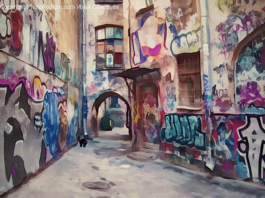 Graffiti, Art, Collage, Poster, Alley