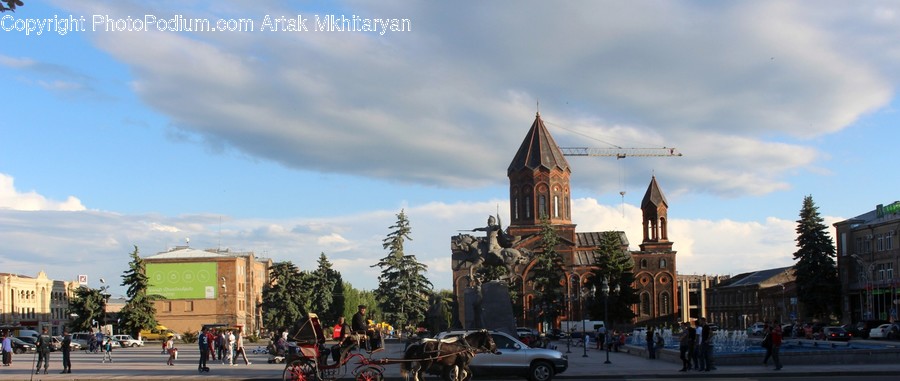 Architecture, Building, City, Downtown, Plaza