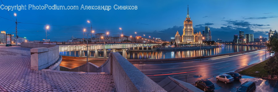 Building, City, Town, Urban, Boardwalk