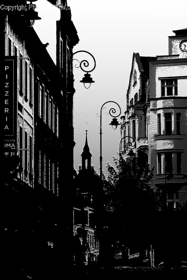 Cross, Emblem, Urban, Silhouette, Building