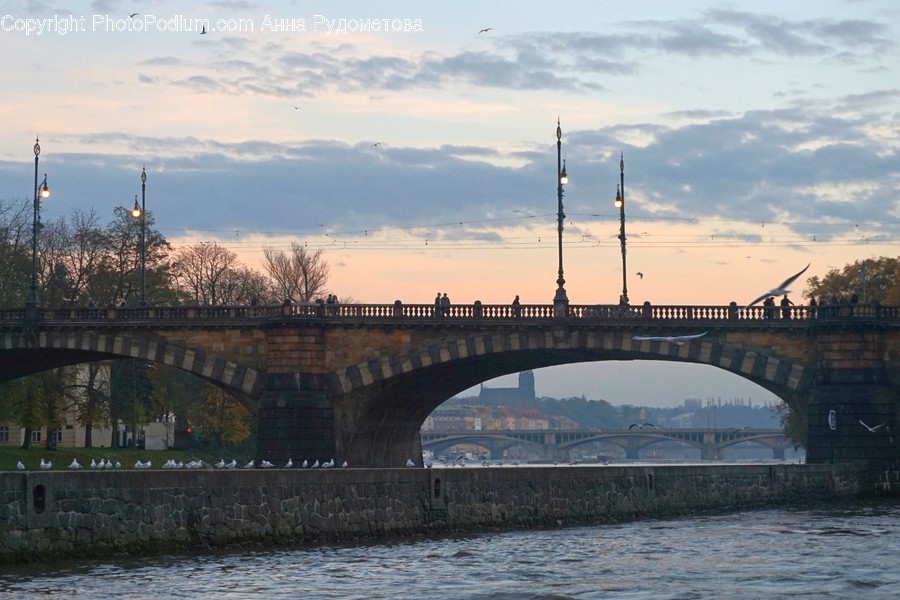 Bridge, Building, City, Town, Urban