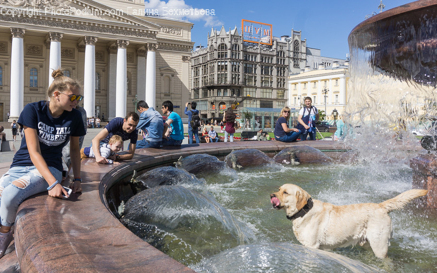 Human, People, Person, Fountain, Water