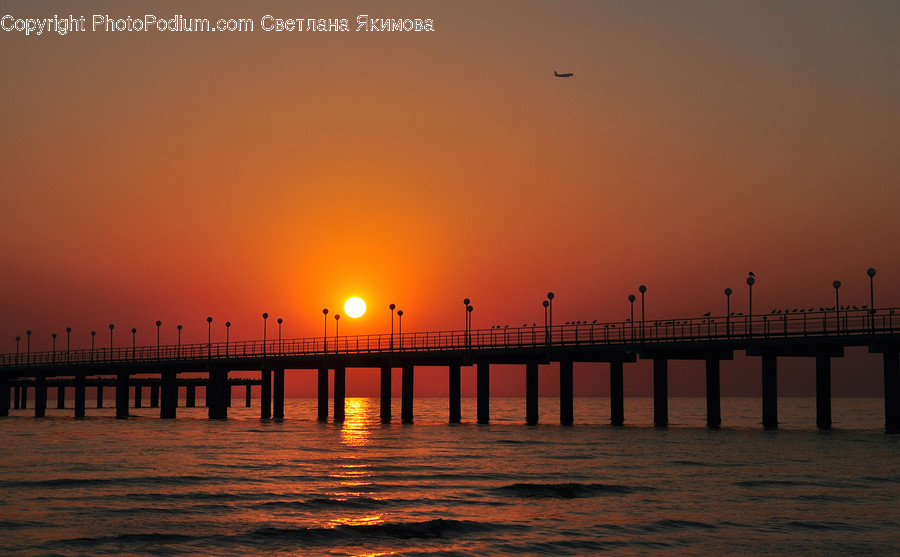 Dock, Pier, Dawn, Dusk, Nature