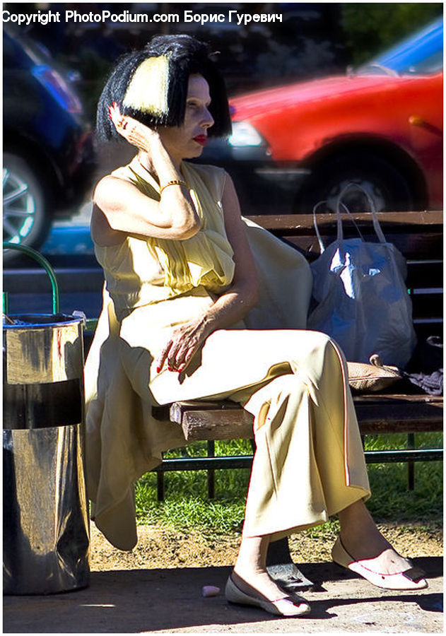 People, Person, Human, Bench, Automobile, Car, Vehicle