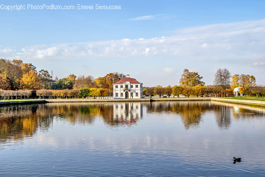 Lake, Outdoors, Water, Building, House