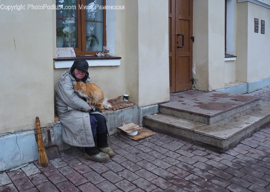 Human, People, Person, Broom, Porch