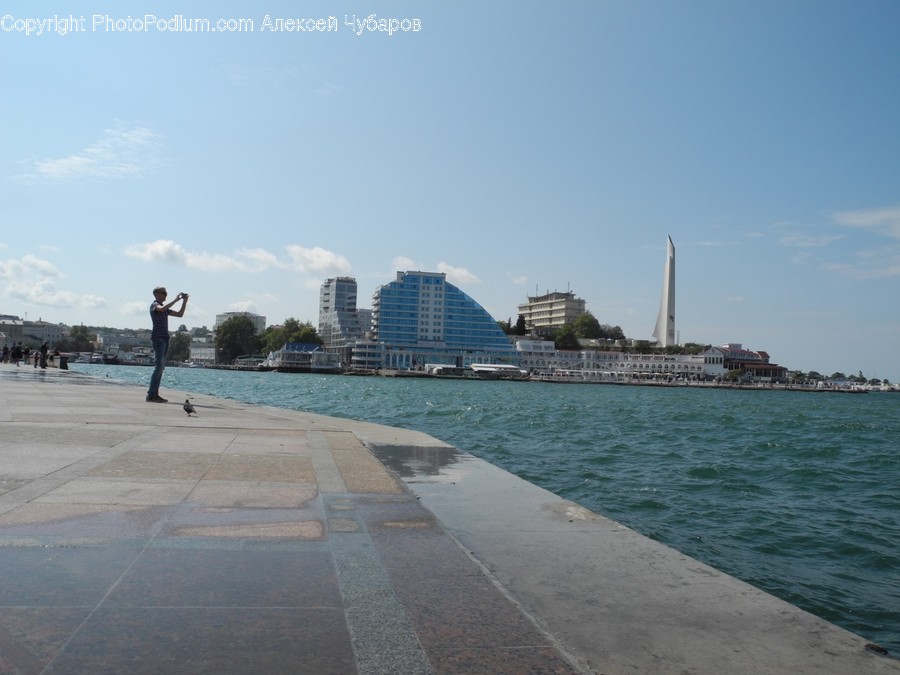 Waterfront, Boardwalk, Bridge, Building, Housing