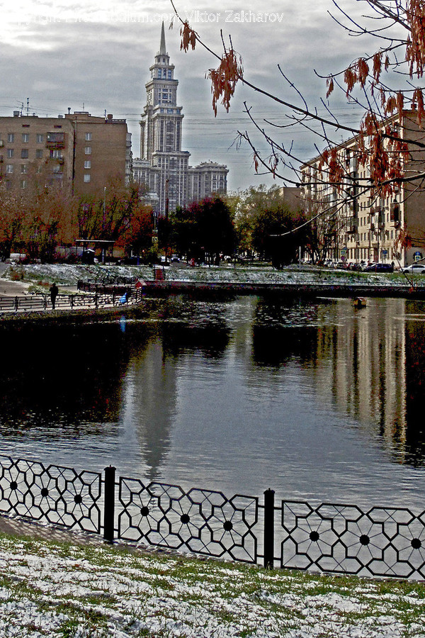 Outdoors, Pond, Water, Building, City