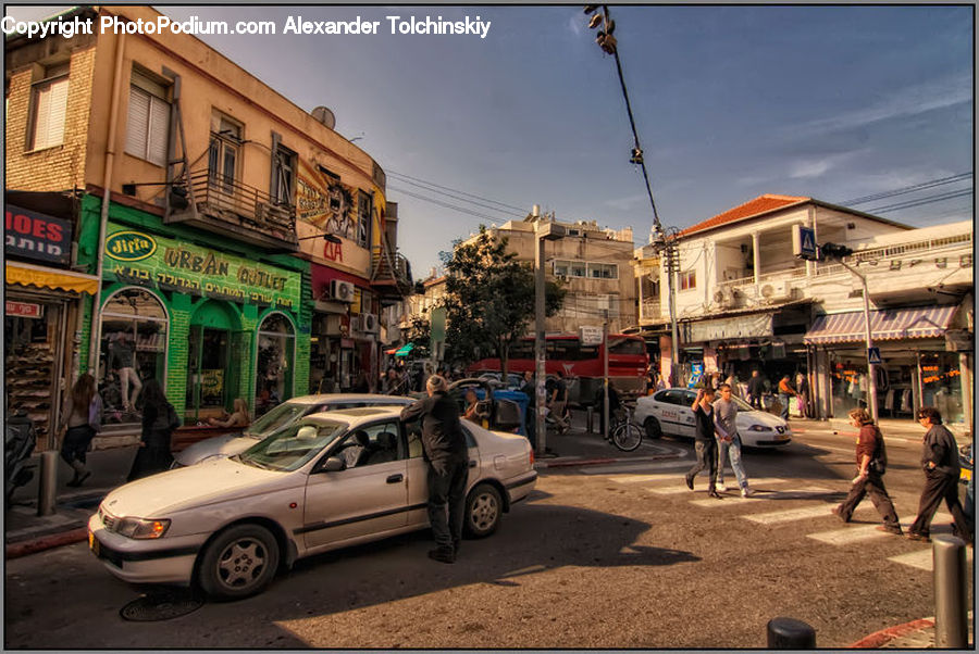 Automobile, Car, Vehicle, Intersection, Road, Cab, Taxi