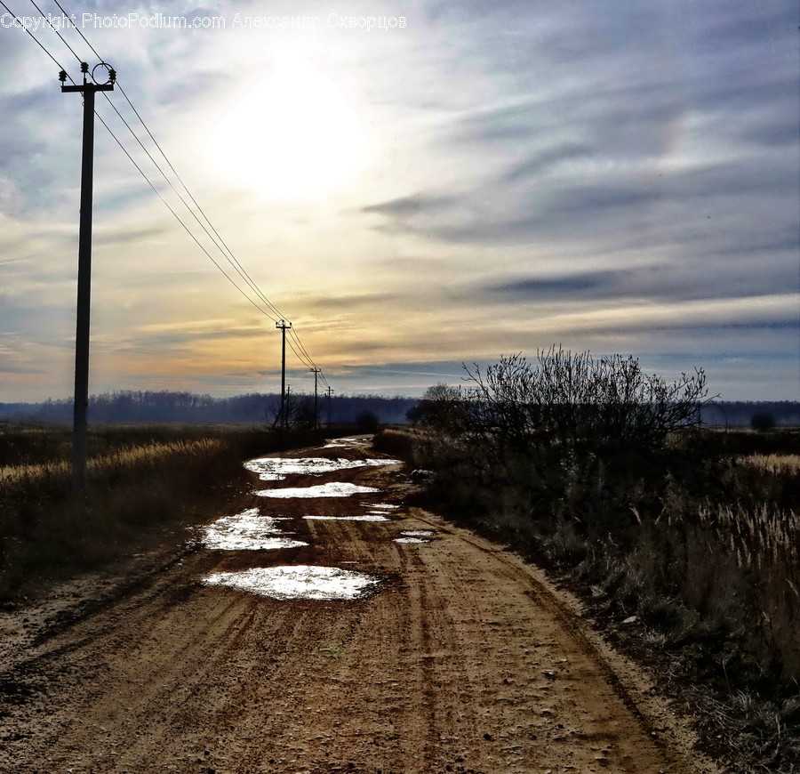 Ground, Dirt Road, Road, Gravel, Construction Crane