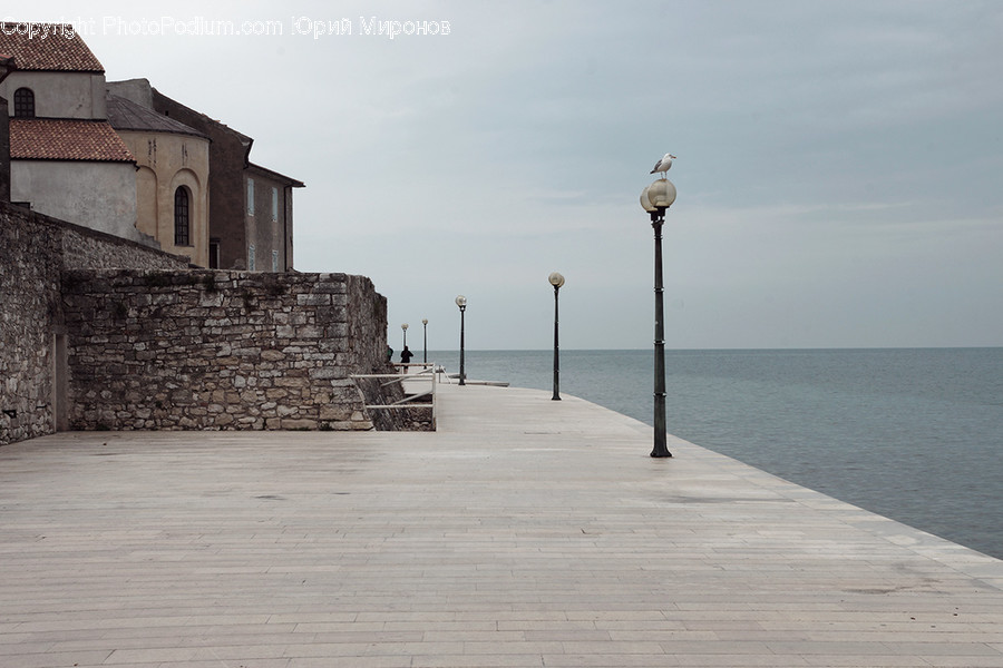 Water, Waterfront, Building, Handrail, Banister