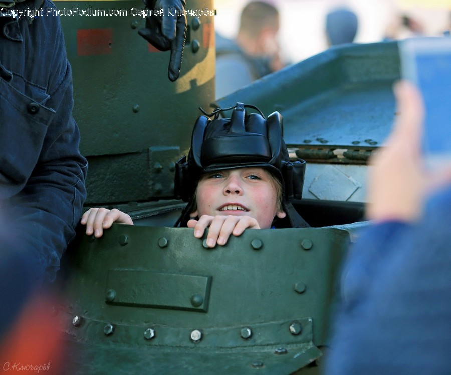 Apparel, Helmet, Clothing, Person, Human