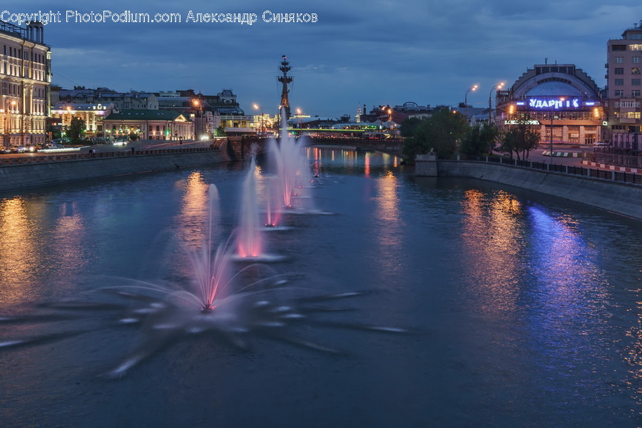 Water, Fountain, Waterfront
