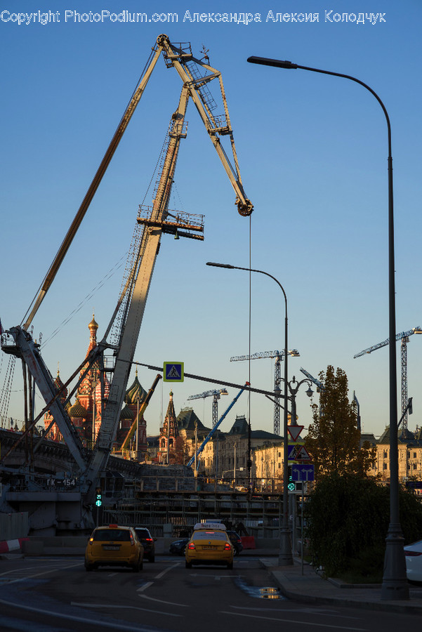 Construction Crane, Transportation, Car, Automobile, Vehicle